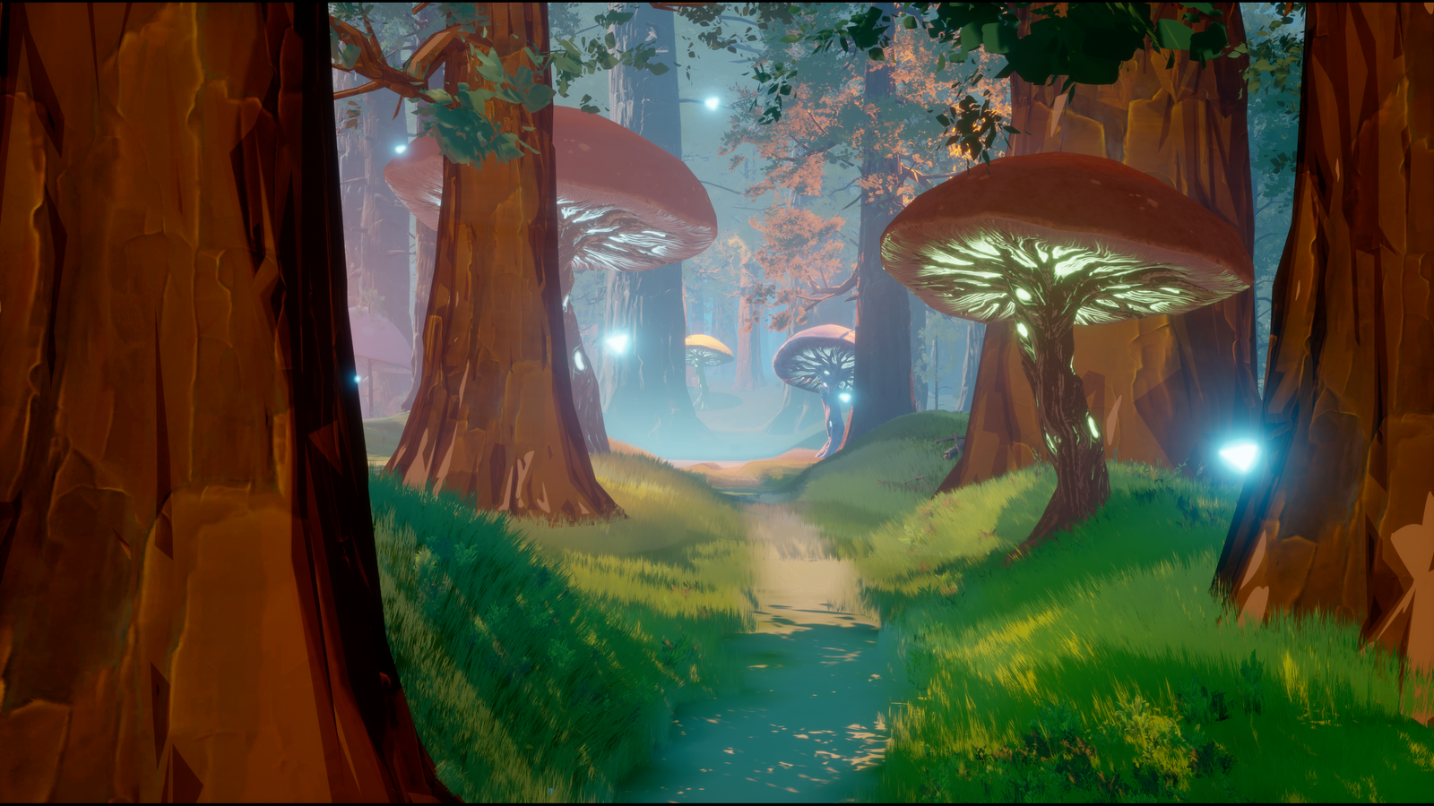 Hyperrealistic environment-design by MAURYARTE — Lighting study detailing sunbeams breaking through the foliage