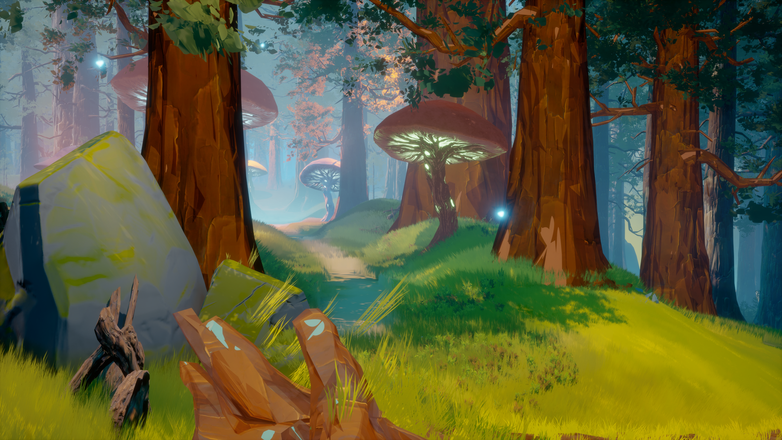 Hyperrealistic environment-design by MAURYARTE — Atmospheric depth study of a misty forest canopy